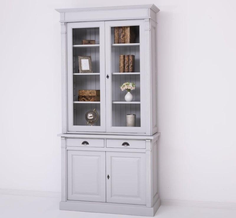 Buffetschrank Antwerpen - 130x50x240(H) cm - Vitrinentüren und geschlossene Türen