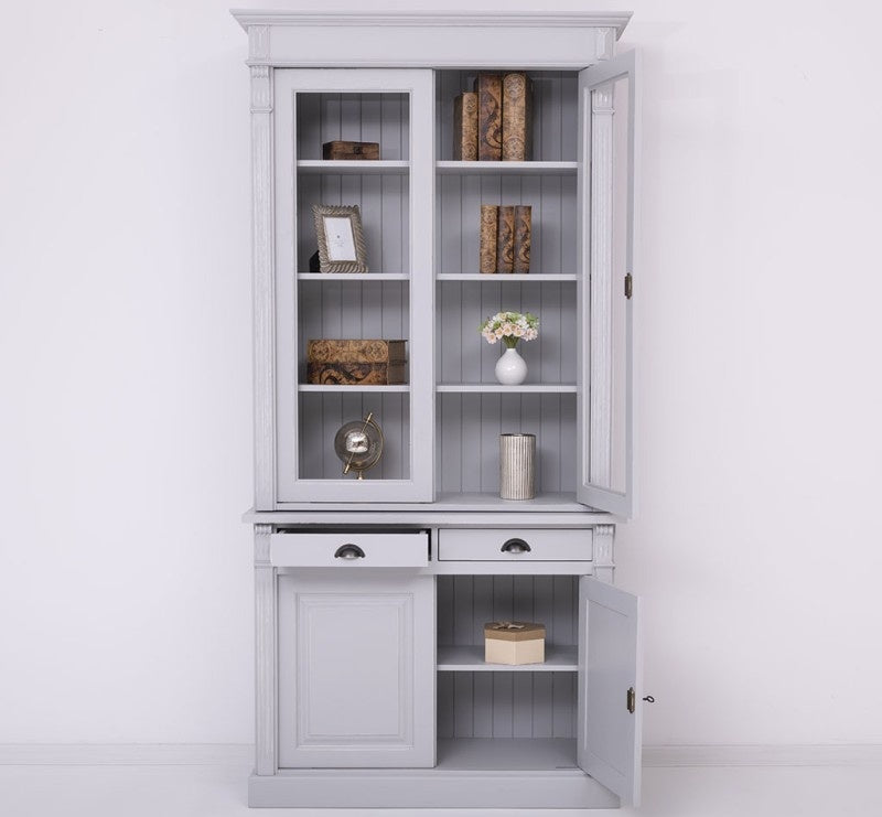 Buffetschrank Antwerpen - 130x50x240(H) cm - Vitrinentüren und geschlossene Türen