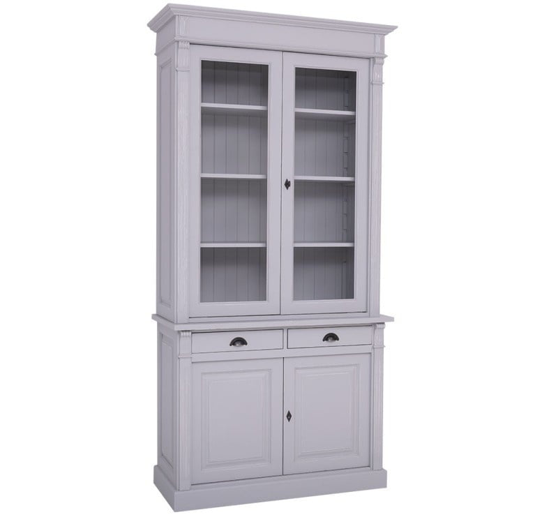 Buffetschrank Antwerpen - 130x50x240(H) cm - Vitrinentüren und geschlossene Türen