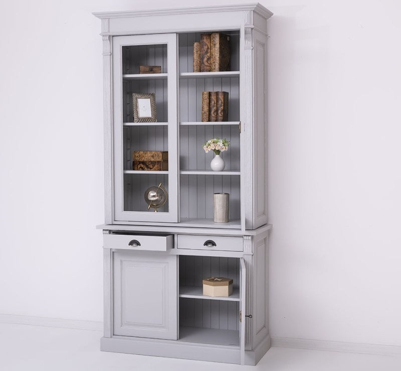 Buffetschrank Antwerpen - 130x50x240(H) cm - Vitrinentüren und geschlossene Türen