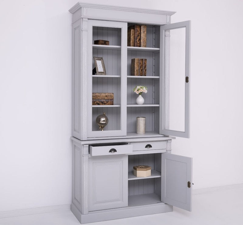 Buffetschrank Antwerpen - 130x50x240(H) cm - Vitrinentüren und geschlossene Türen