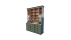 Buffetschrank Korfu - 200x40x240H cm - Innenausstattung aus Kiefernholz - 12 Schubladen mit Soft Close - 2 Vitrinentüren - 2 geschlossene Türen - offene Fächer