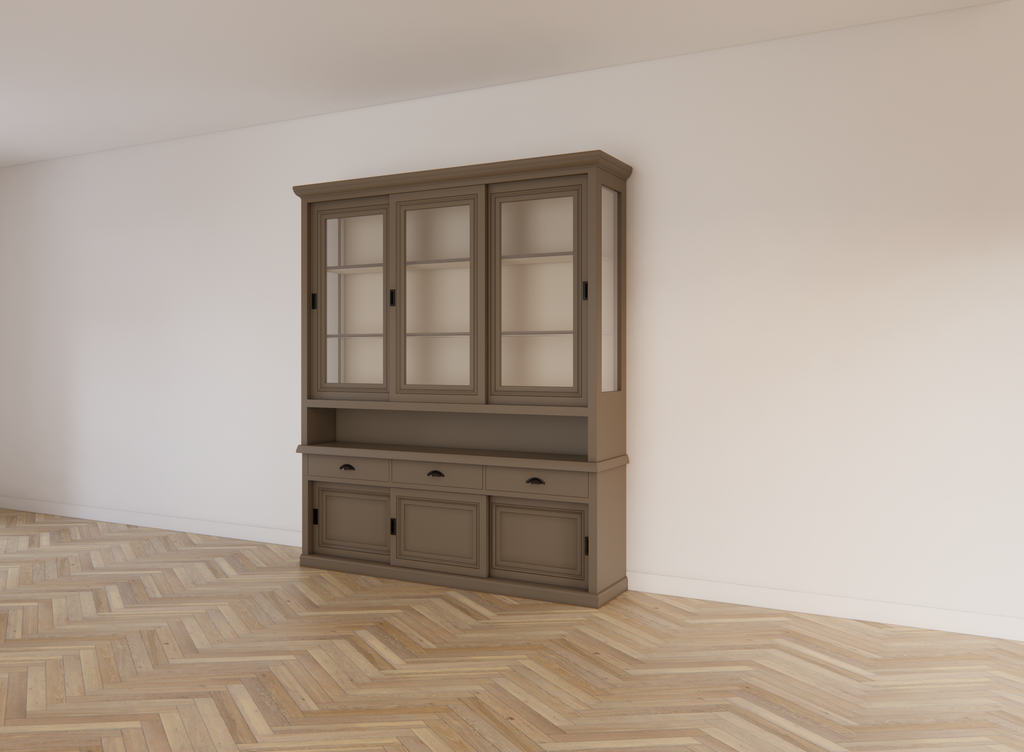 Buffetschrank Anafi - 210x47x250H cm - Schiebetüren - Soft-Close-Schubladen - offenes Fach