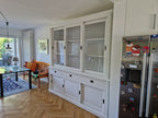 Buffetschrank Mexico - 230x50x230H cm - 3 Schiebetüren in der Vitrine - 3 Schubladen - 3 geschlossene Schiebetüren