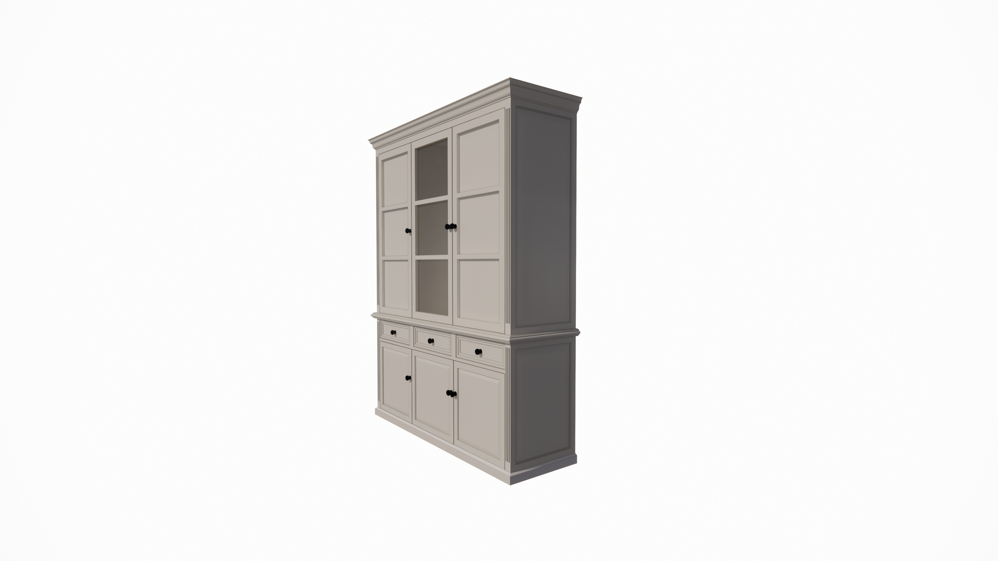 Buffetschrank Richland - 170x51x220H cm - geschlossene Türen im Oberschrank - 6 Flügeltüren - 3 Soft-Close-Schubladen - Landhausstil