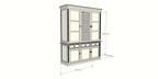 Buffetschrank Richland - 170x51x220H cm - geschlossene Türen im Oberschrank - 6 Flügeltüren - 3 Soft-Close-Schubladen - Landhausstil