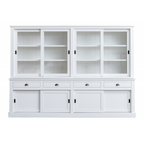 Buffetschrank Canada - 300x50x220H cm - 4 Schiebetüren aus Glas - 4 geschlossene Schiebetüren - 4 Soft-Close-Schubladen