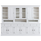 Buffetschrank Capri - 300x45x230H cm - 2 Schranktüren - 8 geschlossene Flügeltüren - 2 Klappen - 6 Schubladen - mit Weinregal - verstellbare Einlegeböden