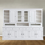 Buffetschrank Capri - 300x45x230H cm - 2 Schranktüren - 8 geschlossene Flügeltüren - 2 Klappen - 6 Schubladen - mit Weinregal - verstellbare Einlegeböden