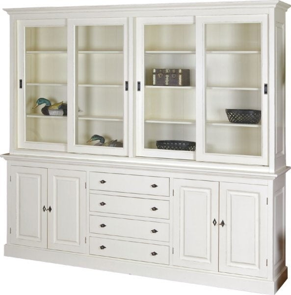 Buffetschrank Gare du Nord - 240x45x220H cm - 4 Glasschiebetüren - 4 geschlossene Flügeltüren - 4 Soft-Close-Schubladen