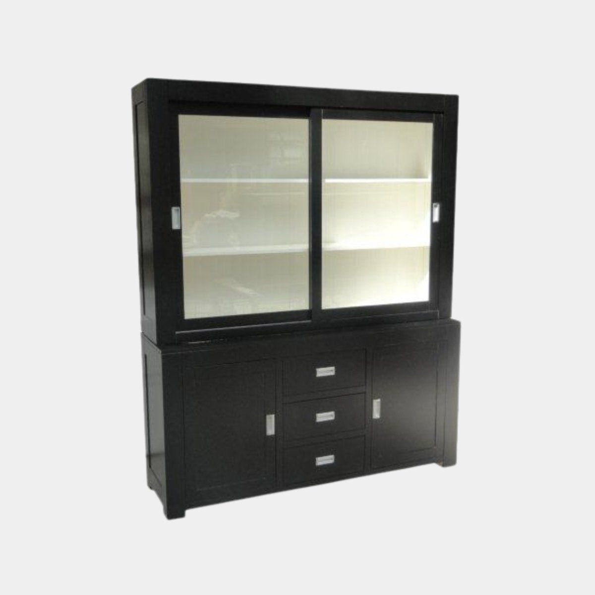 Buffetschrank Hawai - 180x50x220H cm - schlankes Design - 2 Schiebetüren - 3 Soft-Close-Schubladen - 2 Flügeltüren