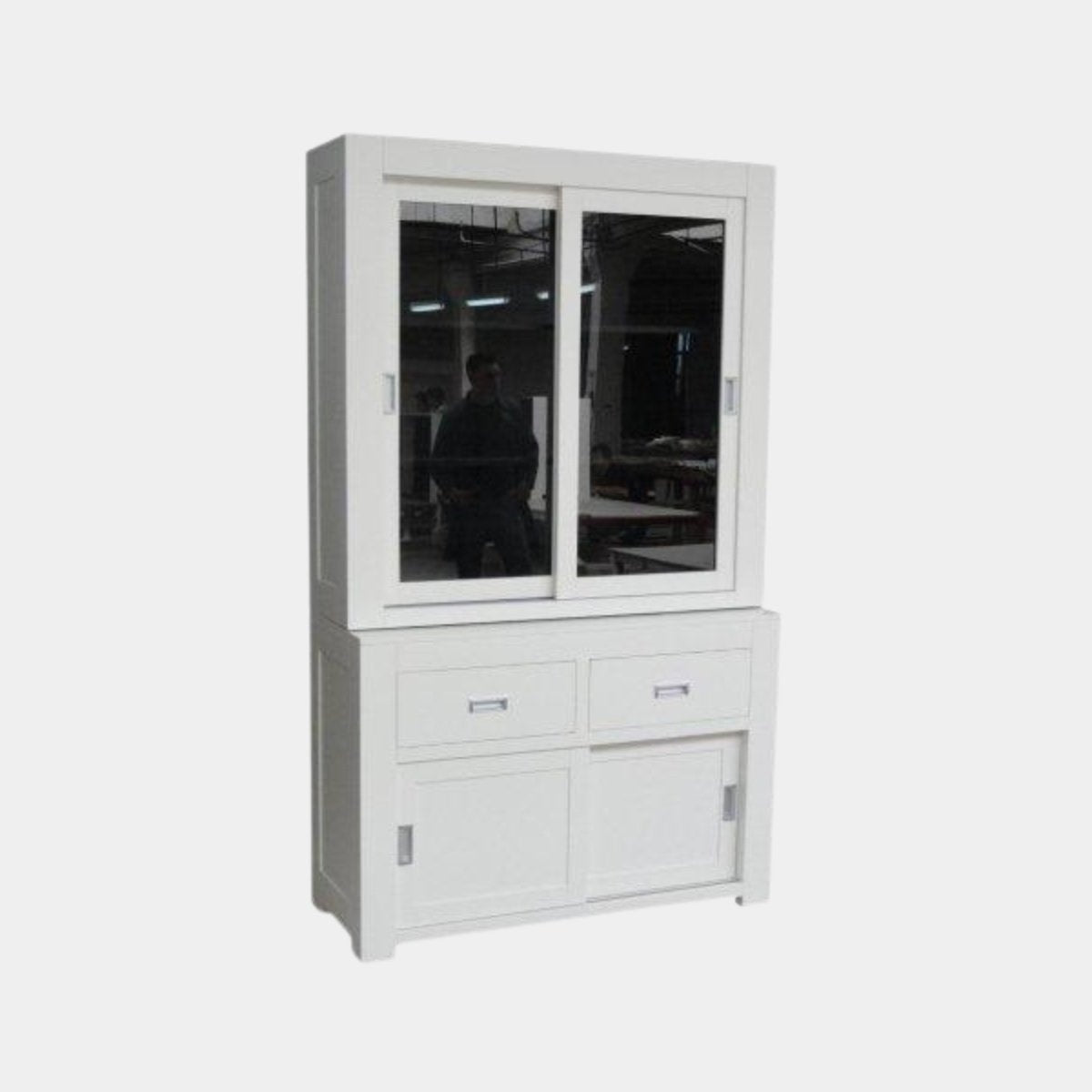 Buffetschrank Hawai 02 - 130x50x220H cm - schlankes Design - 4 Schiebetüren - 2 Soft-Close-Schubladen