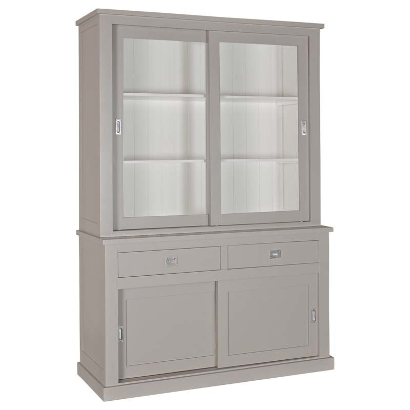 Buffetschrank Island 01 -160x50x220H cm - schlankes Design - 2 Schranktüren - 2 Schubladen - 2 geschlossene Schiebetüren