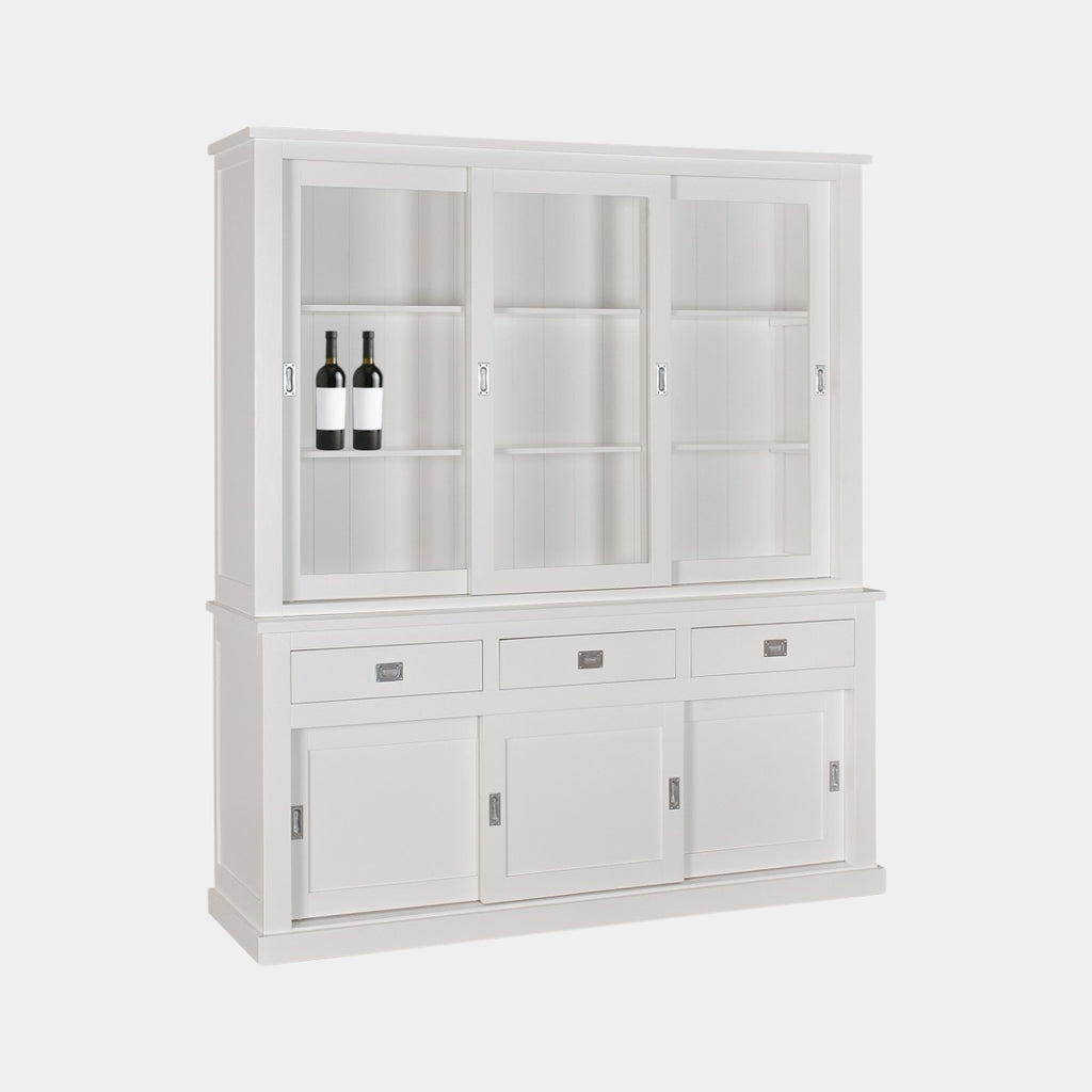 Buffetschrank Island 02 - 200x50x220H cm - schlankes Design - 3 Schrankschiebetüren - 3 Schubladen - 3 geschlossene Schiebetüren