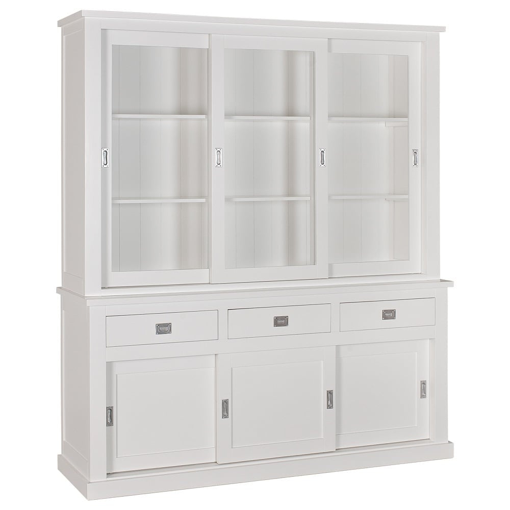 Buffetschrank Island 02 - 200x50x220H cm - schlankes Design - 3 Schrankschiebetüren - 3 Schubladen - 3 geschlossene Schiebetüren