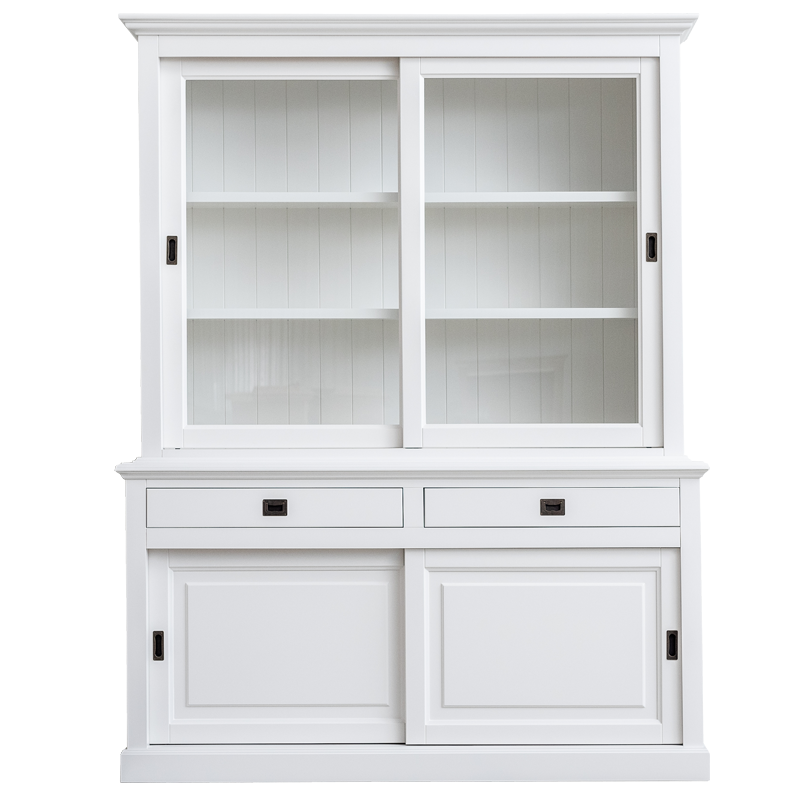 Buffetschrank Kolumbien - 177x50x230H cm - 2 Glasschiebetüren - 2 Soft-Close-Schubladen - 2 geschlossene Schiebetüren