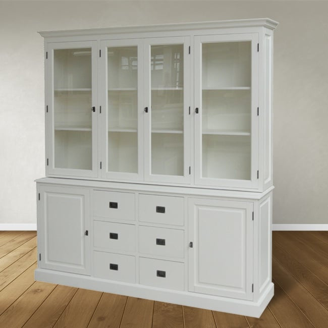 Buffetschrank Lin 01 - 200x48x220H cm - 4 Flügeltüren - 6 Soft-Close-Schubladen - 2 geschlossene Flügeltüren