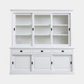 Buffetschrank Mexico - 230x50x230H cm - 3 Schiebetüren in der Vitrine - 3 Schubladen - 3 geschlossene Schiebetüren