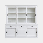 Buffetschrank Mexico - 230x50x230H cm - 3 Schiebetüren in der Vitrine - 3 Schubladen - 3 geschlossene Schiebetüren