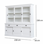 Buffetschrank Mexico - 230x50x230H cm - 3 Schiebetüren in der Vitrine - 3 Schubladen - 3 geschlossene Schiebetüren