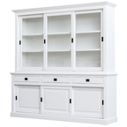Buffetschrank Mexico - 230x50x230H cm - 3 Schiebetüren in der Vitrine - 3 Schubladen - 3 geschlossene Schiebetüren
