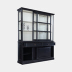 Buffetschrank Miami beach - 160x53x218H cm - 2 Schranktüren - 2 Schubladen - 2 geschlossene Schiebetüren - Glasseiten