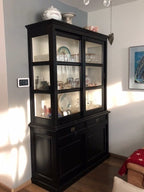 Buffetschrank Miami beach - 160x53x218H cm - 2 Schranktüren - 2 Schubladen - 2 geschlossene Schiebetüren - Glasseiten