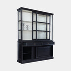 Buffetschrank Miami beach - 200x53x218H cm - 2 Schiebetüren - 2 Schubladen - 2 geschlossene Schiebetüren - Glasseiten