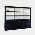 Buffetschrank Miami Beach - 300x53x218H cm - Glasseiten - 3 Glasschiebetüren - 3 Soft-Close-Schubladen - 3 geschlossene Schiebetüren