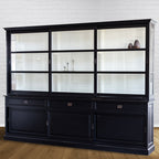 Buffetschrank Miami Beach - 300x53x218H cm - Glasseiten - 3 Glasschiebetüren - 3 Soft-Close-Schubladen - 3 geschlossene Schiebetüren