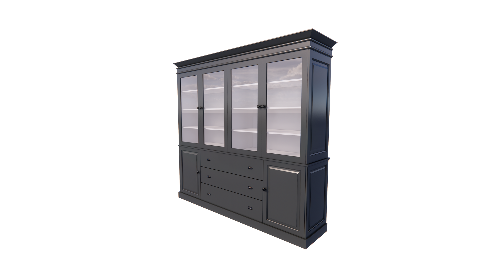 Buffetschrank Pour Moi - 220x50x220H cm - 6 Flügeltüren - 3 Soft-Close-Schubladen