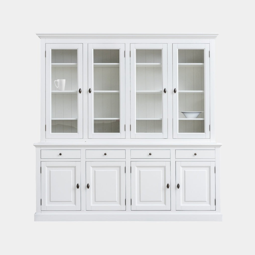 Buffetschrank Santa Barbara - 230x45x230H cm - 4 Vitrinentüren mit Scharnieren - 4 Schubladen mit Soft Close - 4 geschlossene Türen mit Scharnieren - verstellbare Einlegeböden