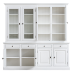 Buffetschrank Santa Barbara - 230x45x230H cm - 4 Vitrinentüren mit Scharnieren - 4 Schubladen mit Soft Close - 4 geschlossene Türen mit Scharnieren - verstellbare Einlegeböden