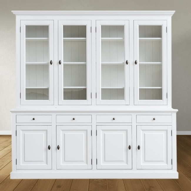 Buffetschrank Santa Barbara - 230x45x230H cm - 4 Vitrinentüren mit Scharnieren - 4 Schubladen mit Soft Close - 4 geschlossene Türen mit Scharnieren - verstellbare Einlegeböden