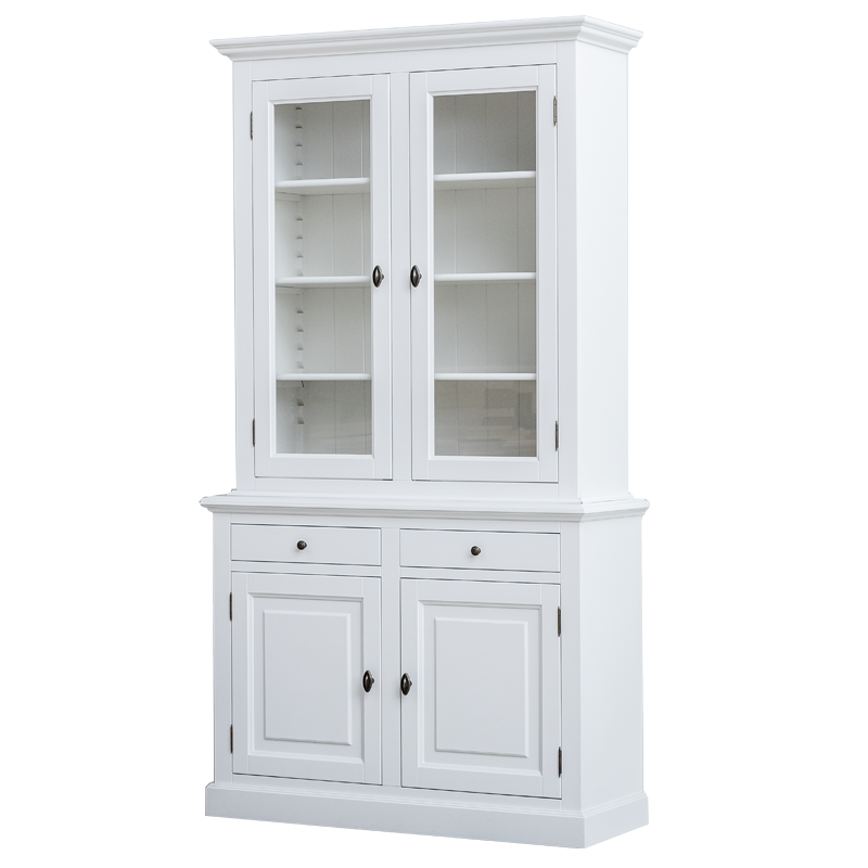 Buffetschrank Santa Lucia - 126x50x230H cm - 2 Vitrinentüren mit Scharnieren - 2 Schubladen mit Soft Close - 2 Türen mit Scharnieren - 4 Einlegeböden - verstellbare Einlegeböden