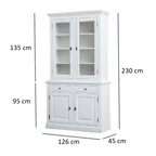 Buffetschrank Santa Lucia - 126x50x230H cm - 2 Vitrinentüren mit Scharnieren - 2 Schubladen mit Soft Close - 2 Türen mit Scharnieren - 4 Einlegeböden - verstellbare Einlegeböden