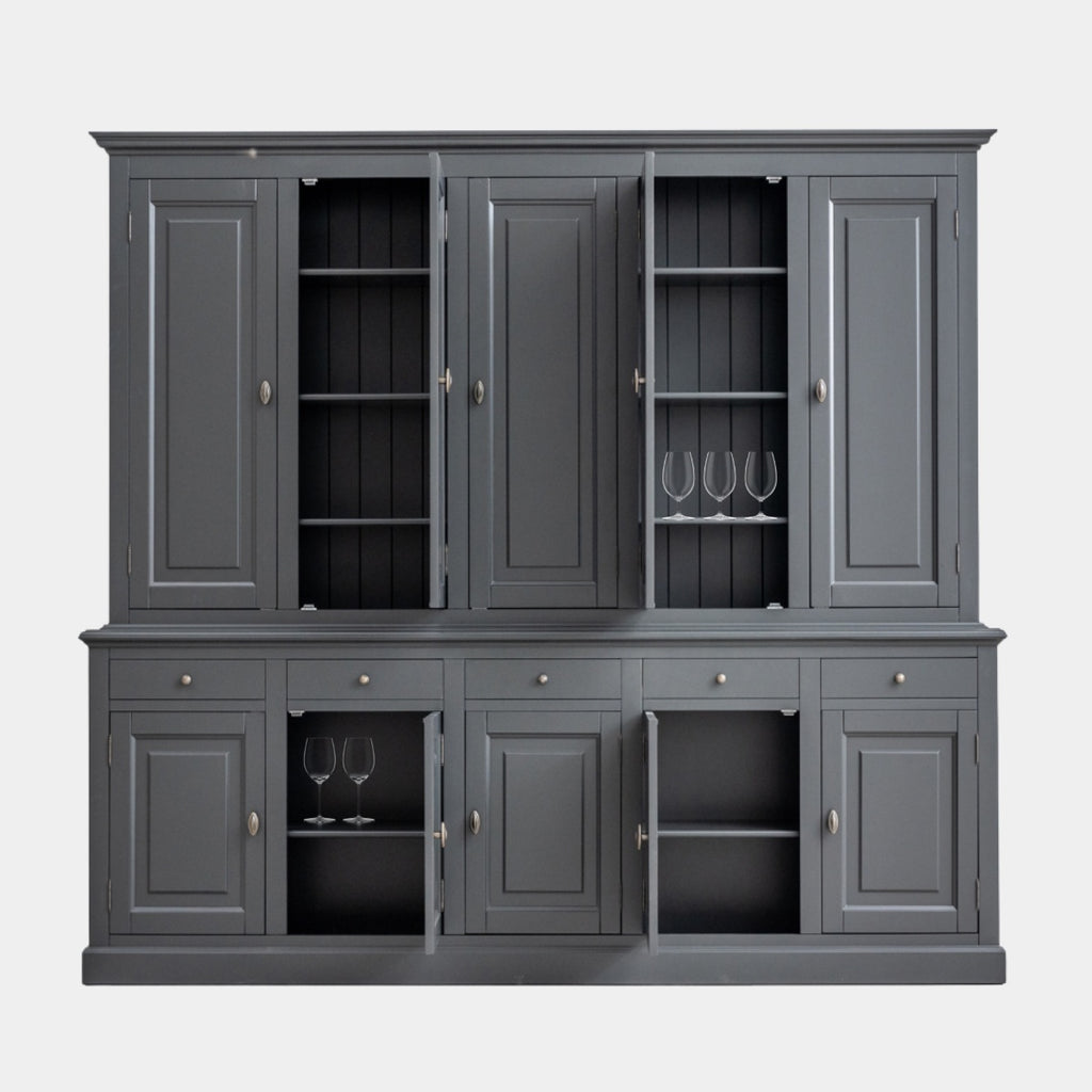 Buffetschrank Santa Maria - 260x45x230H cm - geschlossene Türen im Oberschrank - 10 Flügeltüren - 5 Soft-Close-Schubladen - verstellbare Einlegeböden