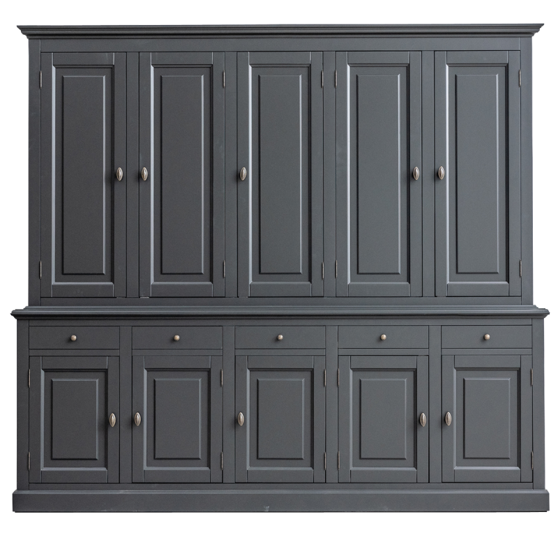 Buffetschrank Santa Maria - 260x45x230H cm - geschlossene Türen im Oberschrank - 10 Flügeltüren - 5 Soft-Close-Schubladen - verstellbare Einlegeböden