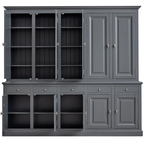 Buffetschrank Santa Maria - 260x45x230H cm - geschlossene Türen im Oberschrank - 10 Flügeltüren - 5 Soft-Close-Schubladen - verstellbare Einlegeböden