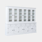 Buffetschrank Santiago - 300x45x230H cm - 6 Vitrinentüren mit Scharnieren - 6 ausziehbare Einlegeböden - 6 Schubladen mit Soft Close - 6 geschlossene Türen mit Scharnieren - verstellbare Einlegeböden