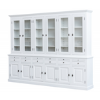 Buffetschrank Santiago - 300x45x230H cm - 6 Vitrinentüren mit Scharnieren - 6 ausziehbare Einlegeböden - 6 Schubladen mit Soft Close - 6 geschlossene Türen mit Scharnieren - verstellbare Einlegeböden