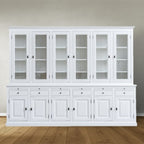 Buffetschrank Santiago - 300x45x230H cm - 6 Vitrinentüren mit Scharnieren - 6 ausziehbare Einlegeböden - 6 Schubladen mit Soft Close - 6 geschlossene Türen mit Scharnieren - verstellbare Einlegeböden