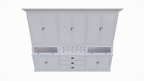 Buffetschrank / Grutterschrank Burano - 300x50x230H cm - 2 Kugelklappen - geschlossene Türen im Oberschrank - 9 Schubladen