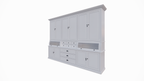 Buffetschrank / Grutterschrank Burano - 300x50x230H cm - 2 Kugelklappen - geschlossene Türen im Oberschrank - 9 Schubladen