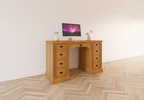 Schreibtisch Mersin - 130x50x79H cm - Eiche - Soft-Close-Schubladen