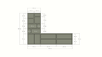 TV-Schrank/Kommode Burgos - 340x45x240H cm - Türen mit Push-to-Open-Funktion - Schubladen mit Push-to-Open-Funktion - 5cm Fachbodenstärke