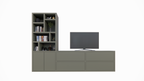 TV-Schrank/Kommode Burgos - 340x45x240H cm - Türen mit Push-to-Open-Funktion - Schubladen mit Push-to-Open-Funktion - 5cm Fachbodenstärke