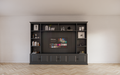Calgary TV Bücherregal - 330x35/45x245H cm - offene Regale - Flügeltüren