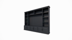 Calgary TV Bücherregal - 330x35/45x245H cm - offene Regale - Flügeltüren