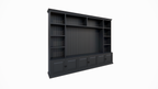 Calgary TV Bücherregal - 330x35/45x245H cm - offene Regale - Flügeltüren